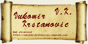Vukomir Krstanović vizit kartica